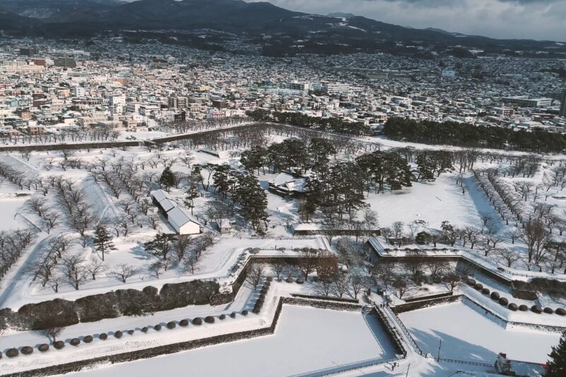 五稜郭タワー展望台から見る五稜郭